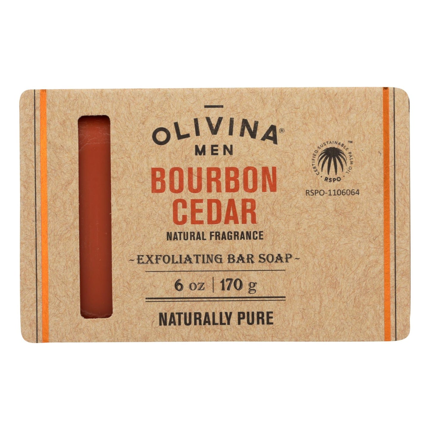 Olivina Men - Exfol Soap Bourbon Cedar - 1 Each - 6 Ounce