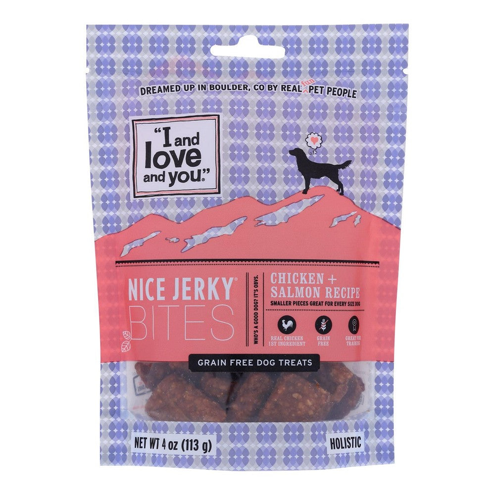 I And Love And You - Dog Treats Jrky Chkn&slmn - Case of 6 - 4 OZ