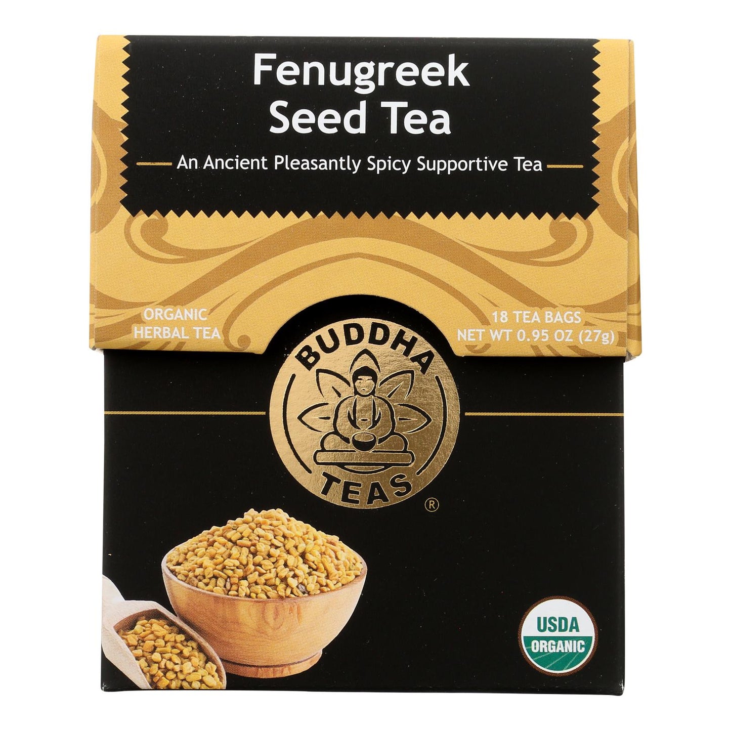 Buddha Teas - Organic Tea - Fenugreek - Case of 6 - 18 Count