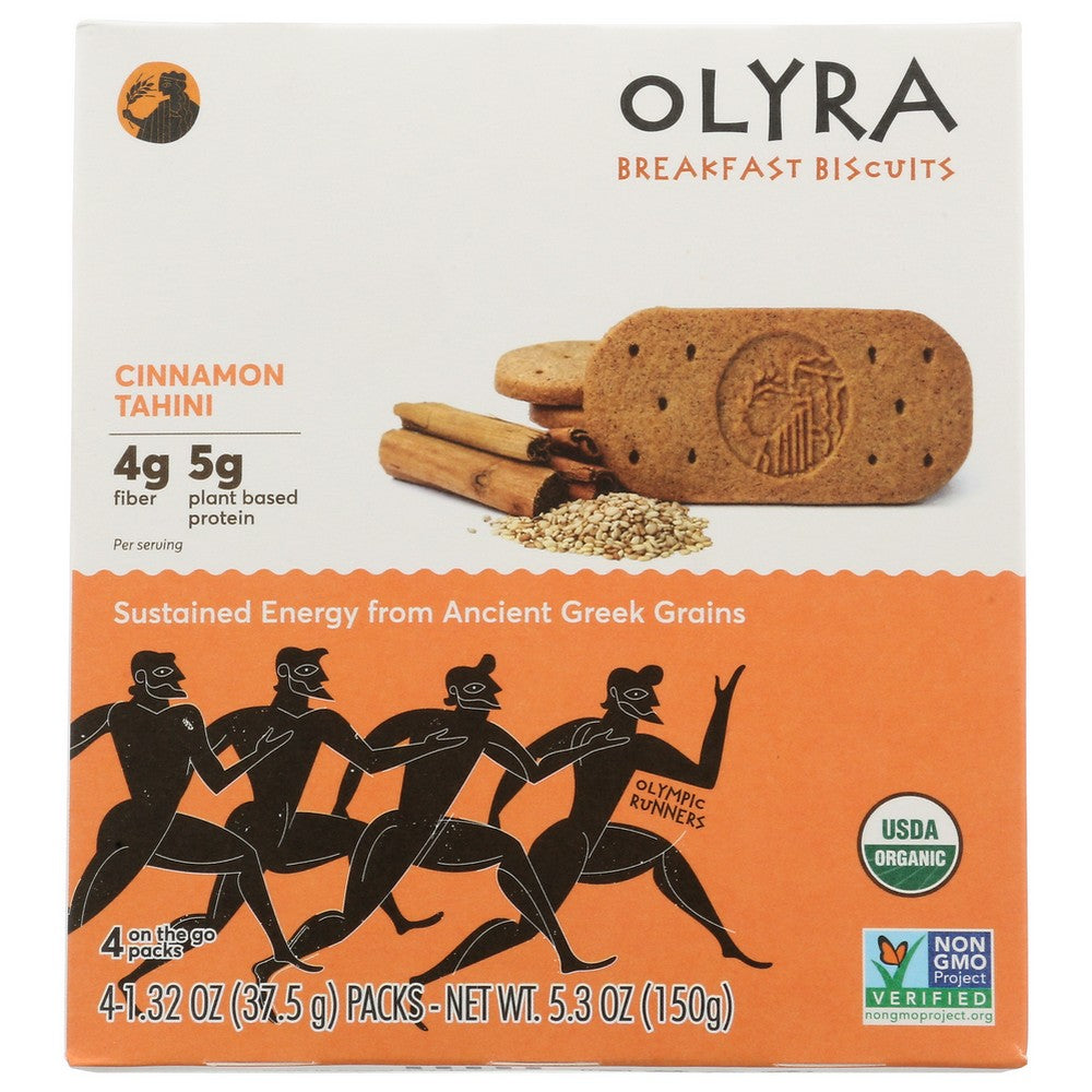 Olyra Ol-1007, Cinnamonamon Tahini - Olympic Rynners Breakfast Biscuits 5.3 Ounce,  Case of 6