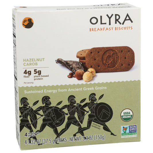 Olyra Ol-1009, Hazelnut Carob - Spartan Warriors Breakfast Biscuits 5.3 Ounce,  Case of 6