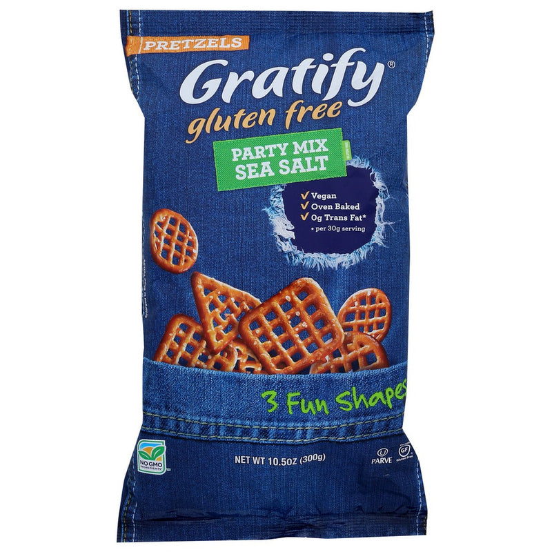 Gratify Pretzel Mix Party Sea Salt - 11 Ounce, Case of 6