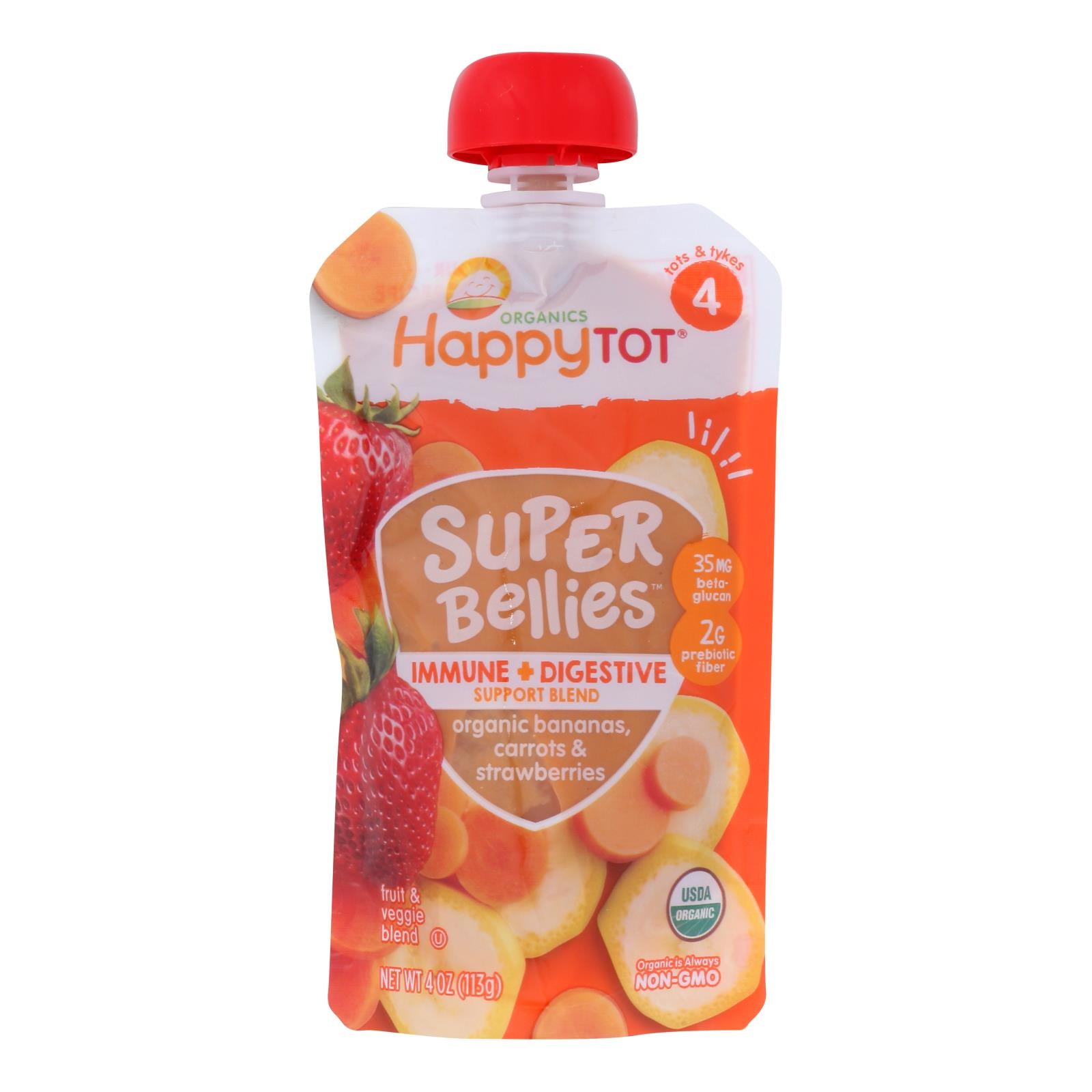 Happy Tot - Spr Bel Ban Carr Strw - Case of 16-4 Ounce