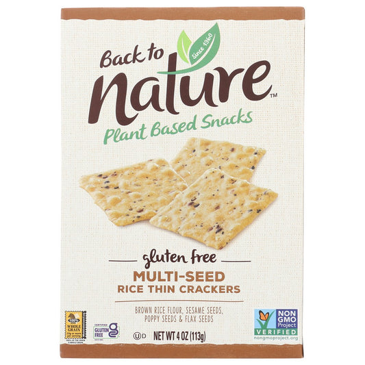 Back To Nature 87013204,  Back To Nature™ Plant Based Snacks Gluten Free Multi-Seed Rice Thin Crackers 4 Ounce,  Case of 12