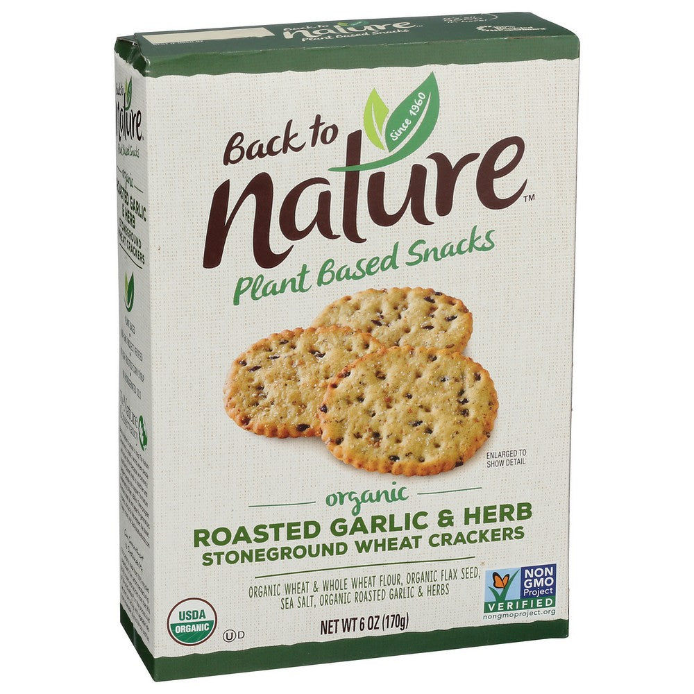 Back To Nature Crckr Rstd Grlc & Hrb - 6 Ounce,  Case of 6