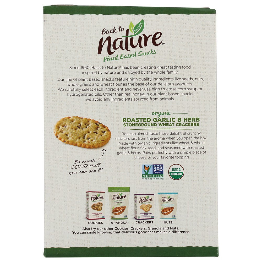 Back To Nature Crckr Rstd Grlc & Hrb - 6 Ounce,  Case of 6