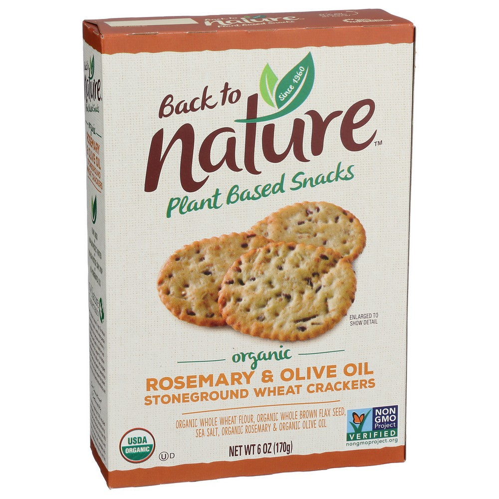 Back To Nature Crckr Rosemary Olive Oil - 6 Ounce,  Case of 6