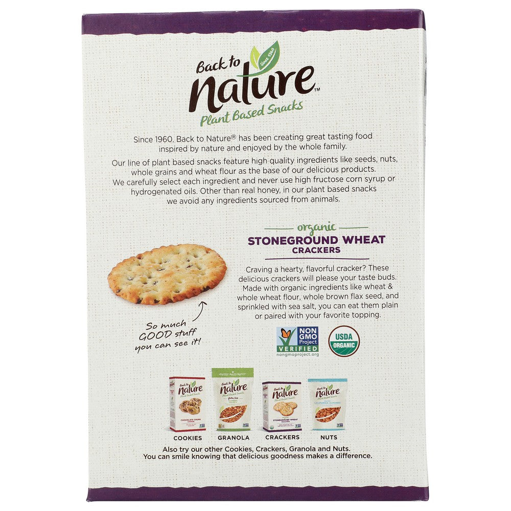 Back To Nature 87013027,  Back To Nature Organicanic Stoneground Wheat Crackers, Non-Gmo Project Verified, Kosher 6 Ounce,  Case of 6