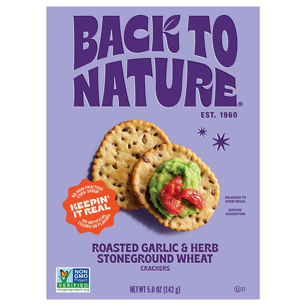 Back To Nature - Crackers Grlc Hrb Stngrnd - Case of 6-5 OZ