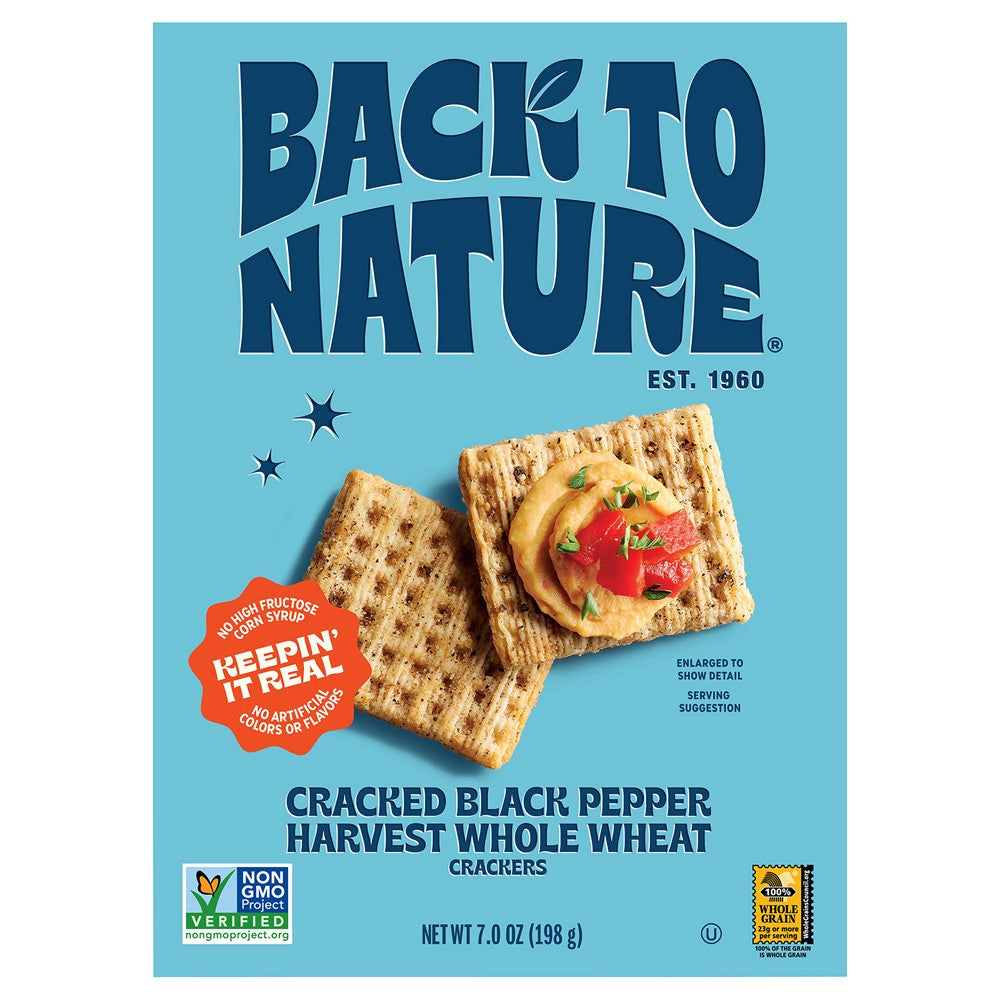 Back To Nature - Crkrs Hrvst Blkppr Whlwht - Case of 12-7 OZ