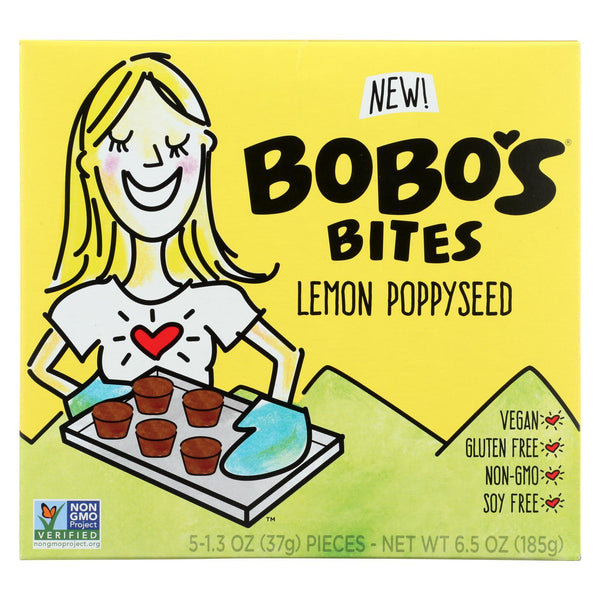 Bobo's Oat Bars - Oat Bites Lemon Poppyseed - Case of 6-5/1.3 Ounce