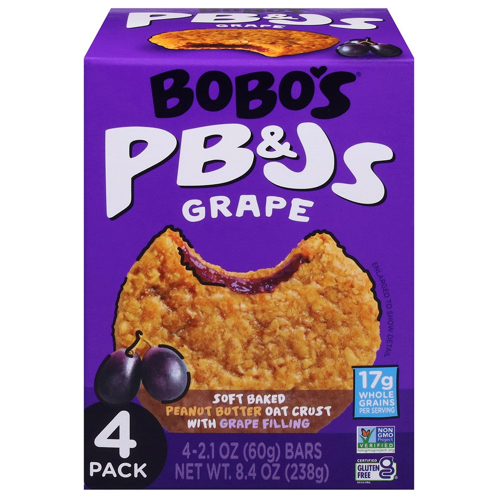 Bobo's Oat Bars - Pb&js Grape Jam - Case of 6-4/2.1 OZ