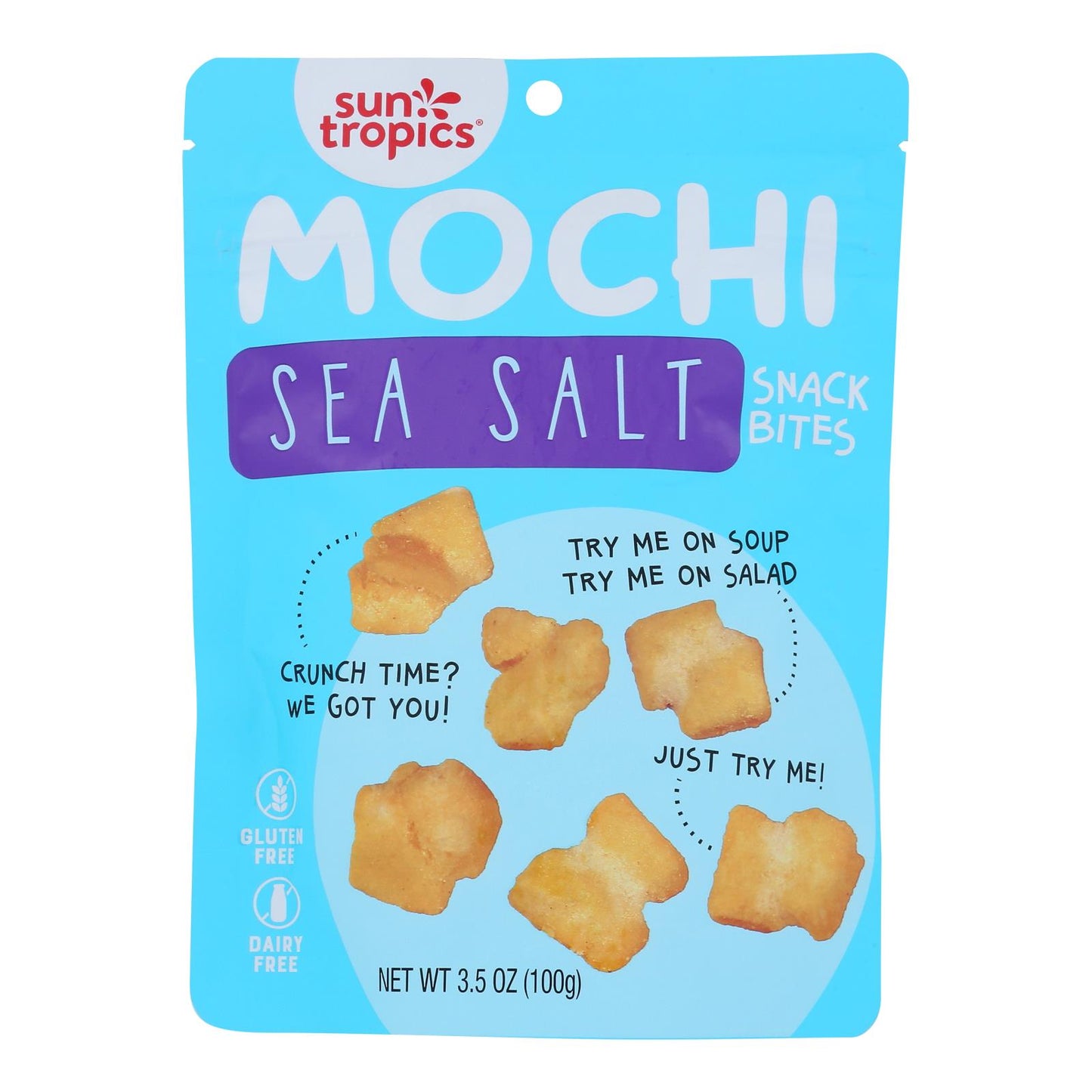 Sun Tropicsﾮ Mochi Rice Bites Sea Salt - Case of 12 - 3.50 Ounce