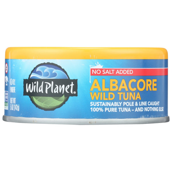 Wild Planet 54, Wild Planet Tuna No Salt Added, Wild Albacore, 5 Oz.,  Case of 12