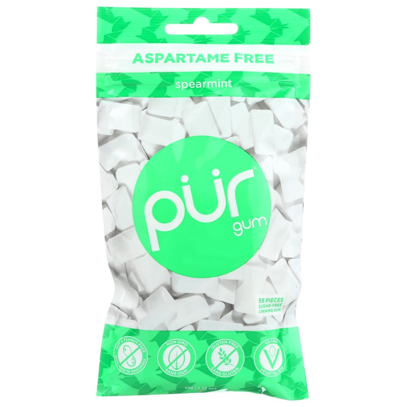 Pur Gum Spearmint 55pc - 3 Ounce, Case of 12