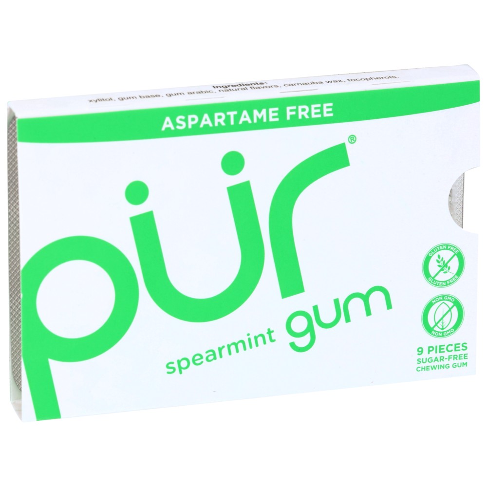 Pur® 168817, Pur Spearmint Gum, Spearmint, 9 Pieces,  Case of 12