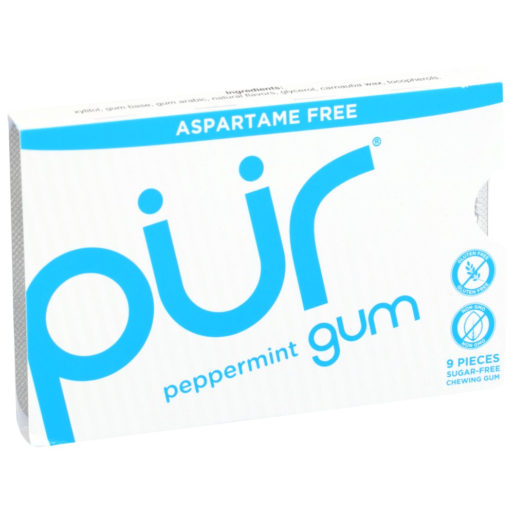 Pur® 148831, Pur Peppermint Gum, Peppermint, 9 Pieces,  Case of 12