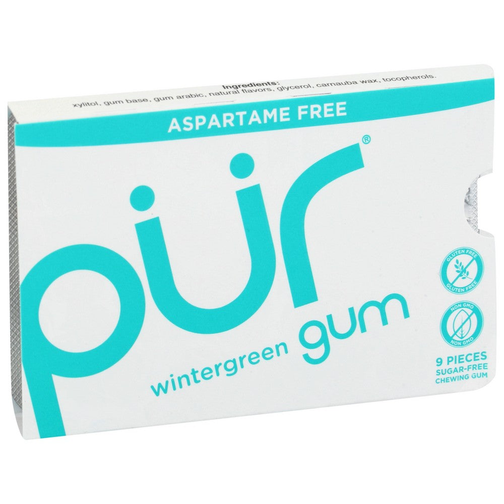 Pur® 128879, Pur Wintergreen Gum, Wintergreen, 9 Pieces,  Case of 12