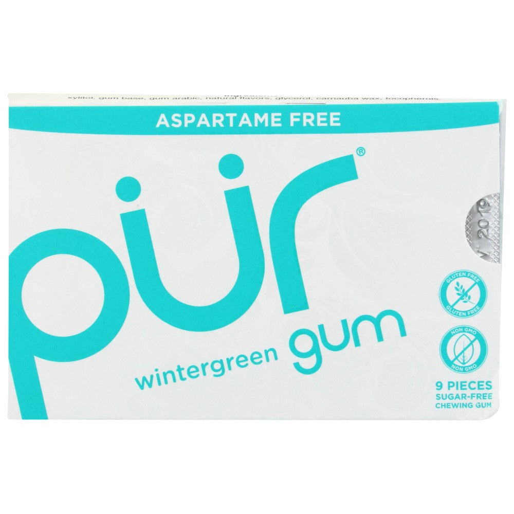 Pur® 128879, Pur Wintergreen Gum, Wintergreen, 9 Pieces,  Case of 12