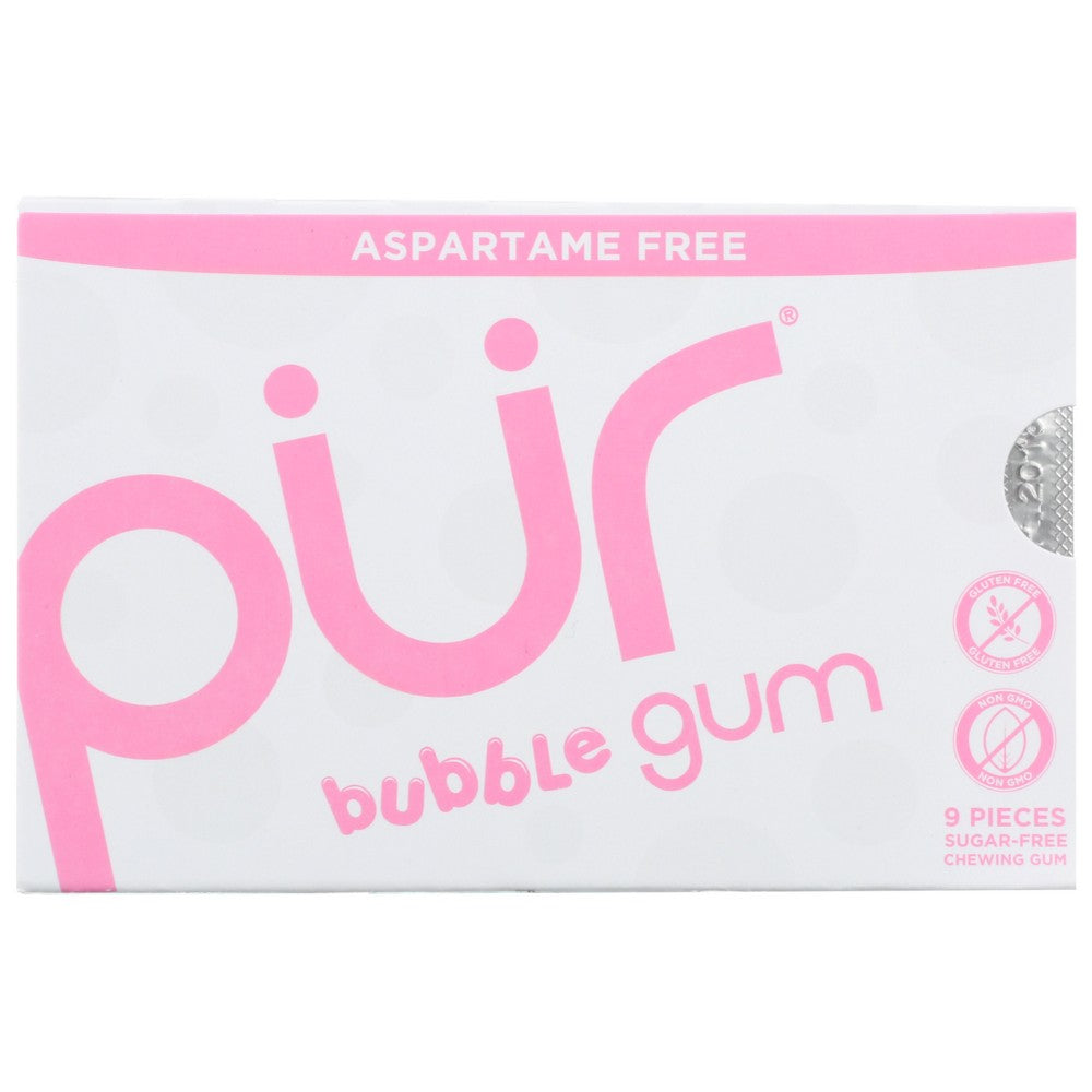 Pur® 188857, Pur Bubblegum Gum, Aspartame Free, 9 Pieces,  Case of 12