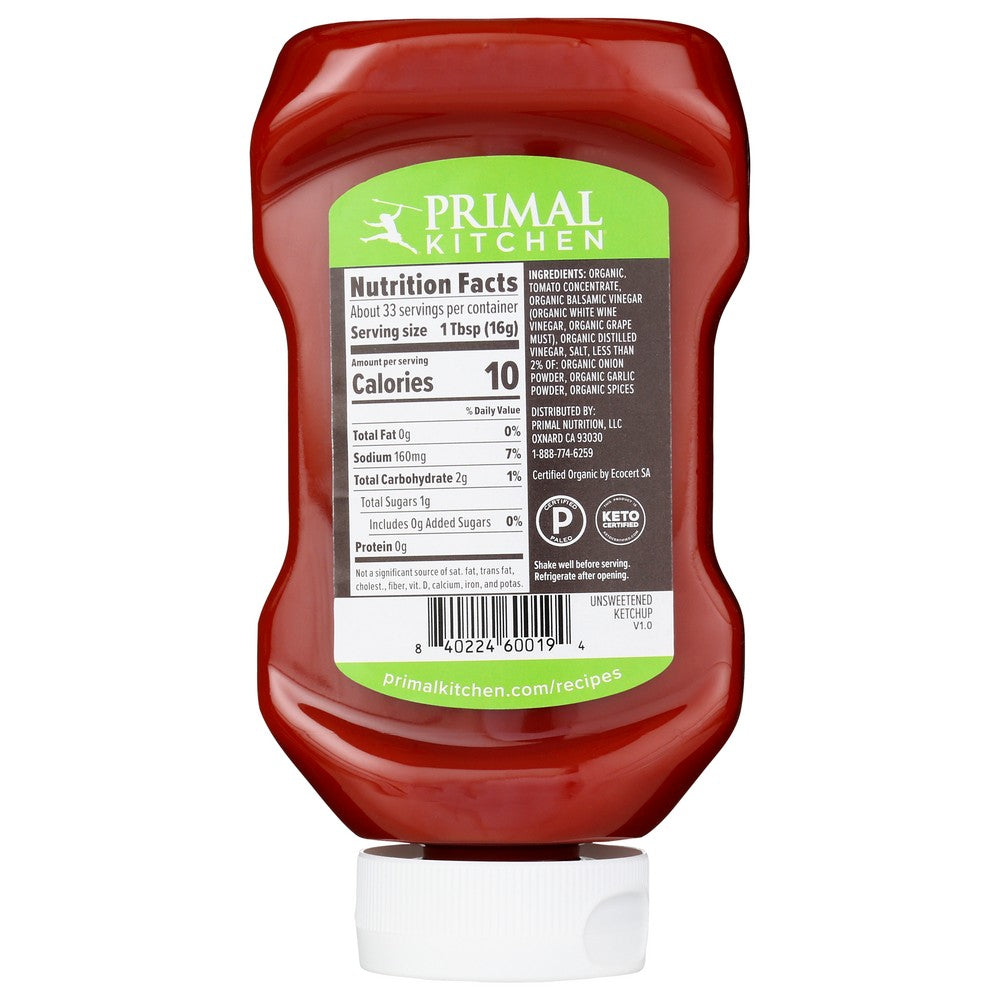 Primal Kitchen® 108402246001910000,  Unsweetened Organicanic Squeeze Ketchup 18.5 Ounce,  Case of 6