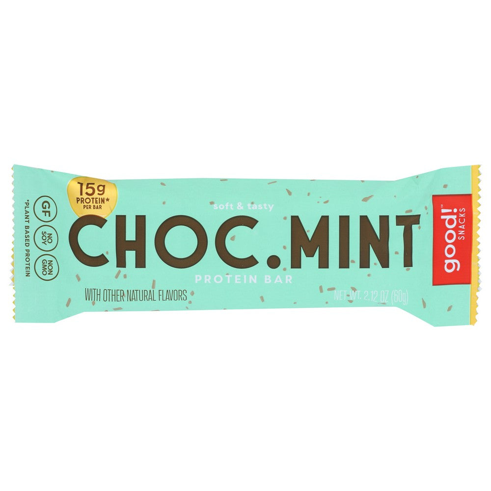 Good Snacks™ Gt2Cmss, Vegan Protein Bar Choc Mint Protein Bar 15 G 2.12 Ounce,  Case of 12