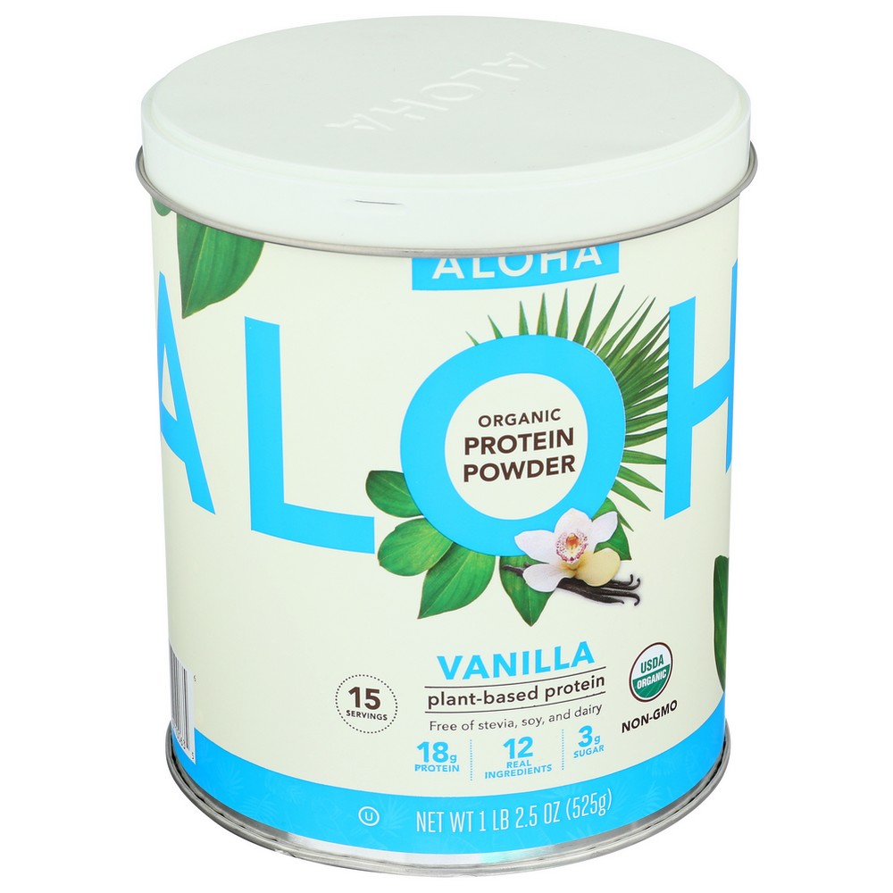 Aloha , Vanilla Organicanic Protein Powder  ,  Case of 1