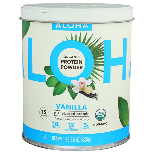 Aloha , Vanilla Organicanic Protein Powder  ,  Case of 1