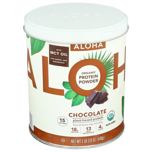 Aloha 1001001000, Chocolate Organicanic Plant Based Protein Powder  ,  Case of 1