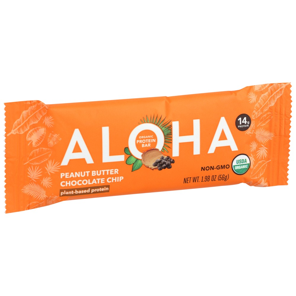 Aloha 1001104003, Aloha Peanut Butter Chocolate Chip Protein Bar, 2.2 Oz.,  Case of 12