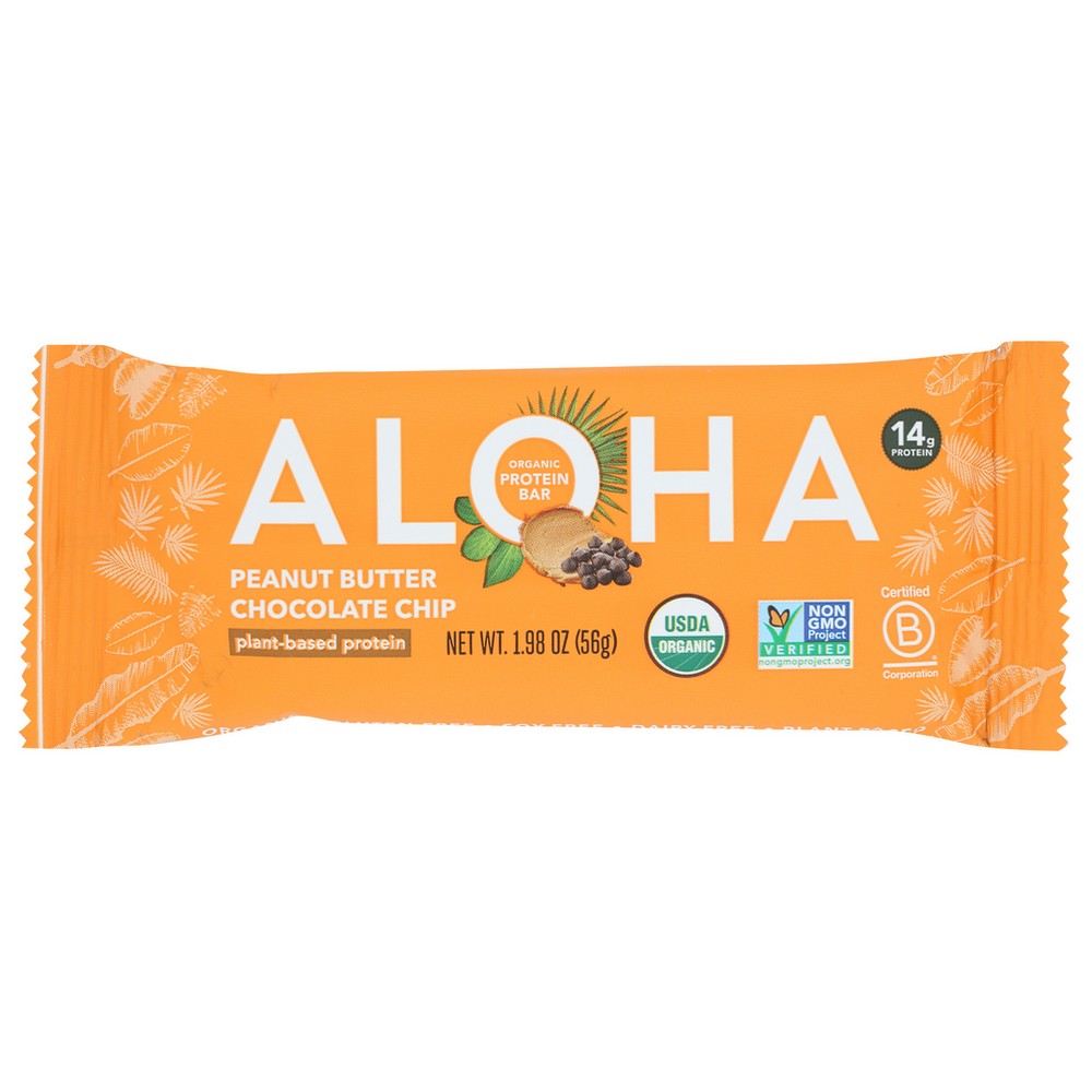 Aloha 1001104003, Aloha Peanut Butter Chocolate Chip Protein Bar, 2.2 Oz.,  Case of 12