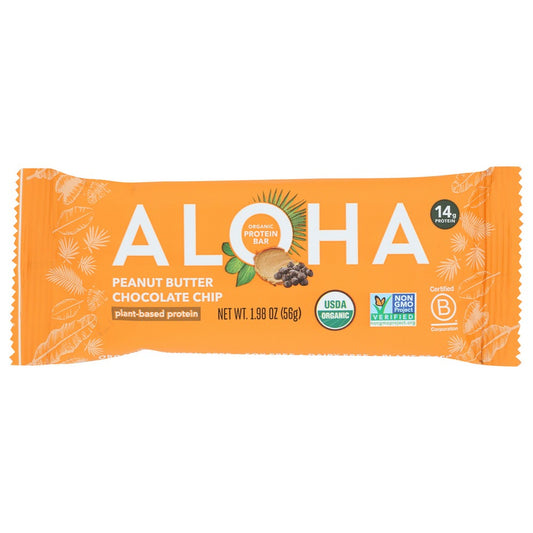 Aloha 1001104003, Aloha Peanut Butter Chocolate Chip Protein Bar, 2.2 Oz.,  Case of 12