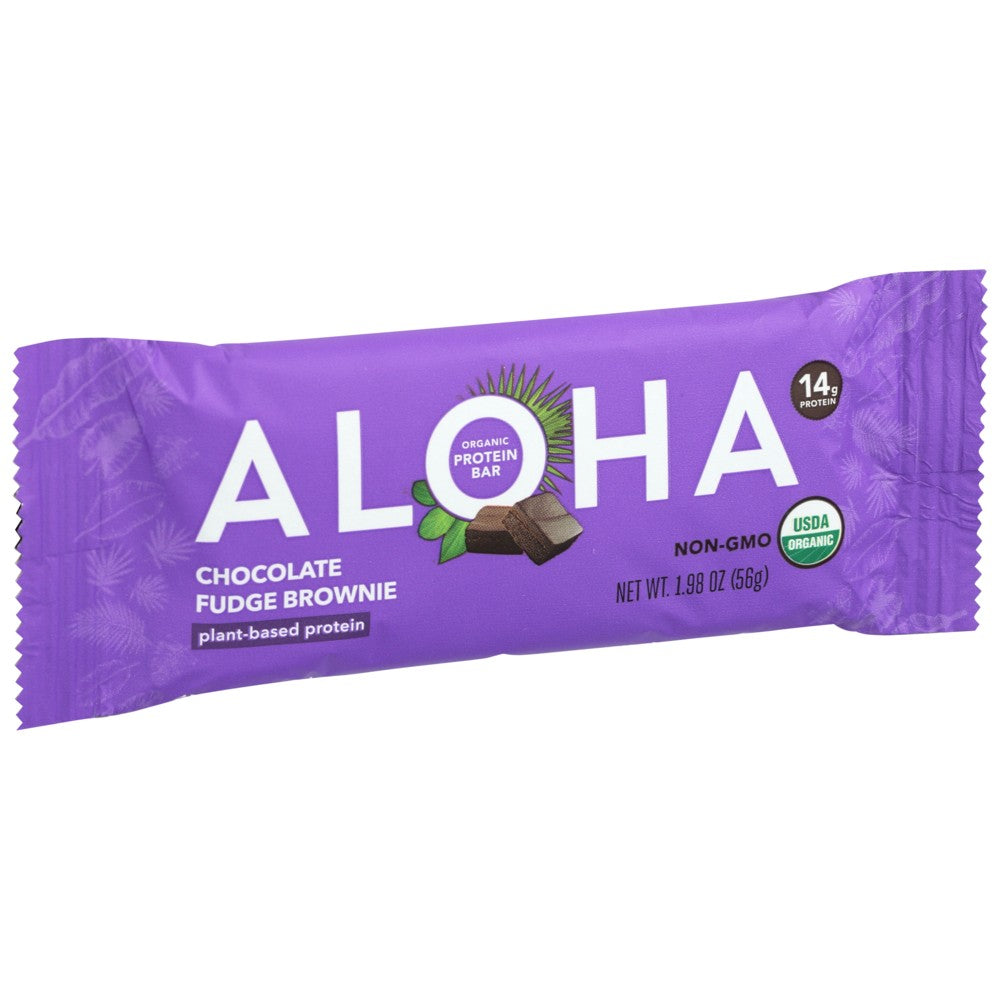 Aloha 1001105000, Aloha Chocolate Fudge Brownie Protein Bar, 22 Oz. ,  Case of 12