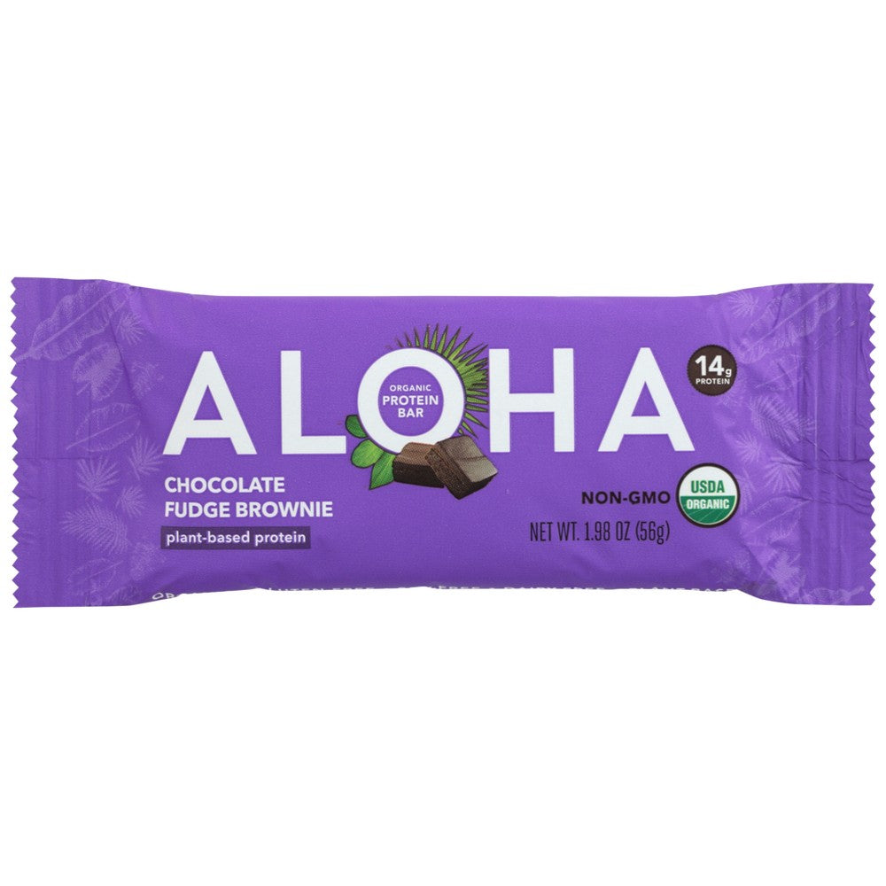 Aloha 1001105000, Aloha Chocolate Fudge Brownie Protein Bar, 22 Oz. ,  Case of 12