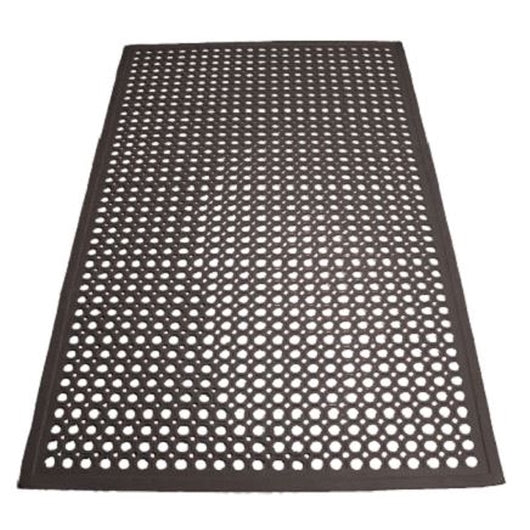 Winco 3 Ft X 5 Ft Anti Fatigue Black Rubber Floor Mat, 1 Each