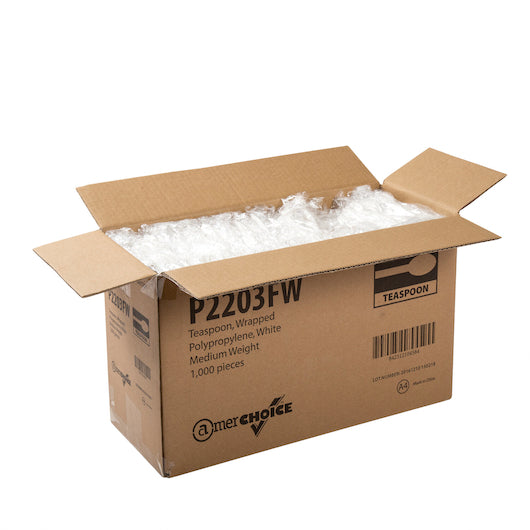White Medium Weight Polypropylene Foil Teaspoon Case Of 1000