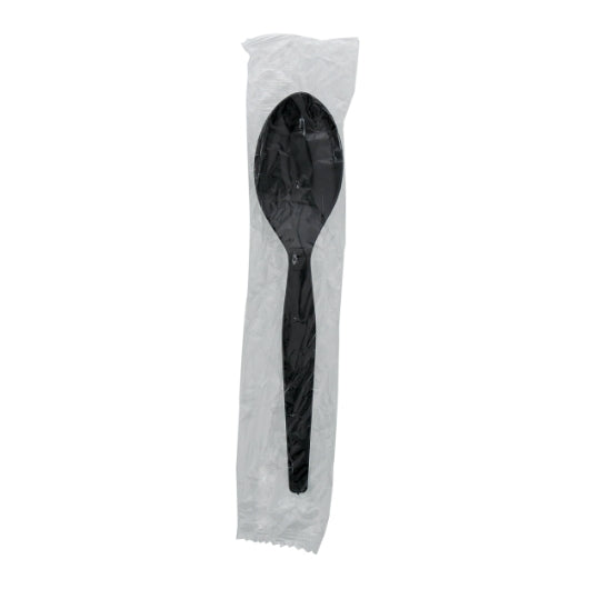 Amercare Black Medium Heavy Weight Polystyrene Foil Teaspoon - Case Of 1000