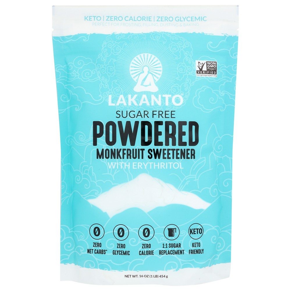 Lakanto® Lfg-241, Monk Fruit Sweetener Powdered Powdered Monkfruit Sweetener 1:1 16 Ounce,  Case of 8