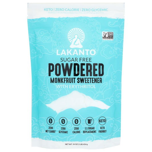 Lakanto® Lfg-241, Monk Fruit Sweetener Powdered Powdered Monkfruit Sweetener 1:1 16 Ounce,  Case of 8