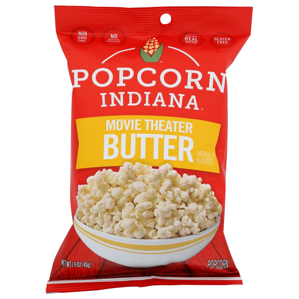 Popcorn Indiana 8435710025, Movie Theater Butter Flavored Popcorn Popcorn Indiana Movie Theater Butter Cdy 1.5Oz Bag 1.5 Ounce,  Case of 6