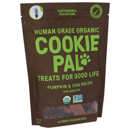 Cookie Pal , Pumpkin & Chia Recipe Human Grade Organicanic Dog Treats 10 Ounce,  Case of 4