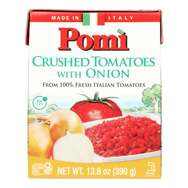 Pomi Tomatoes - Tomatoes Crshd With Onion - Case of 12-13.8 Ounce