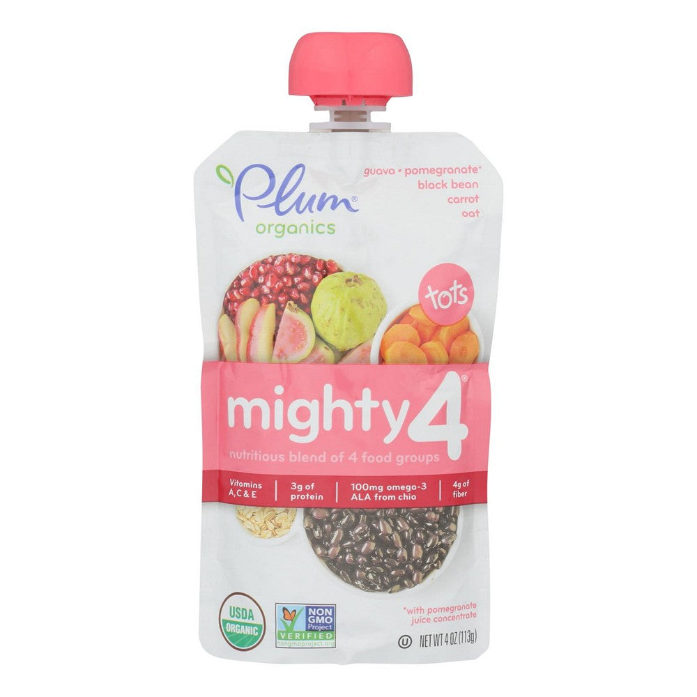 Plum Organics - Mghty 4 Og2 Crrt Guav Oat - Case of 12-4 OZ