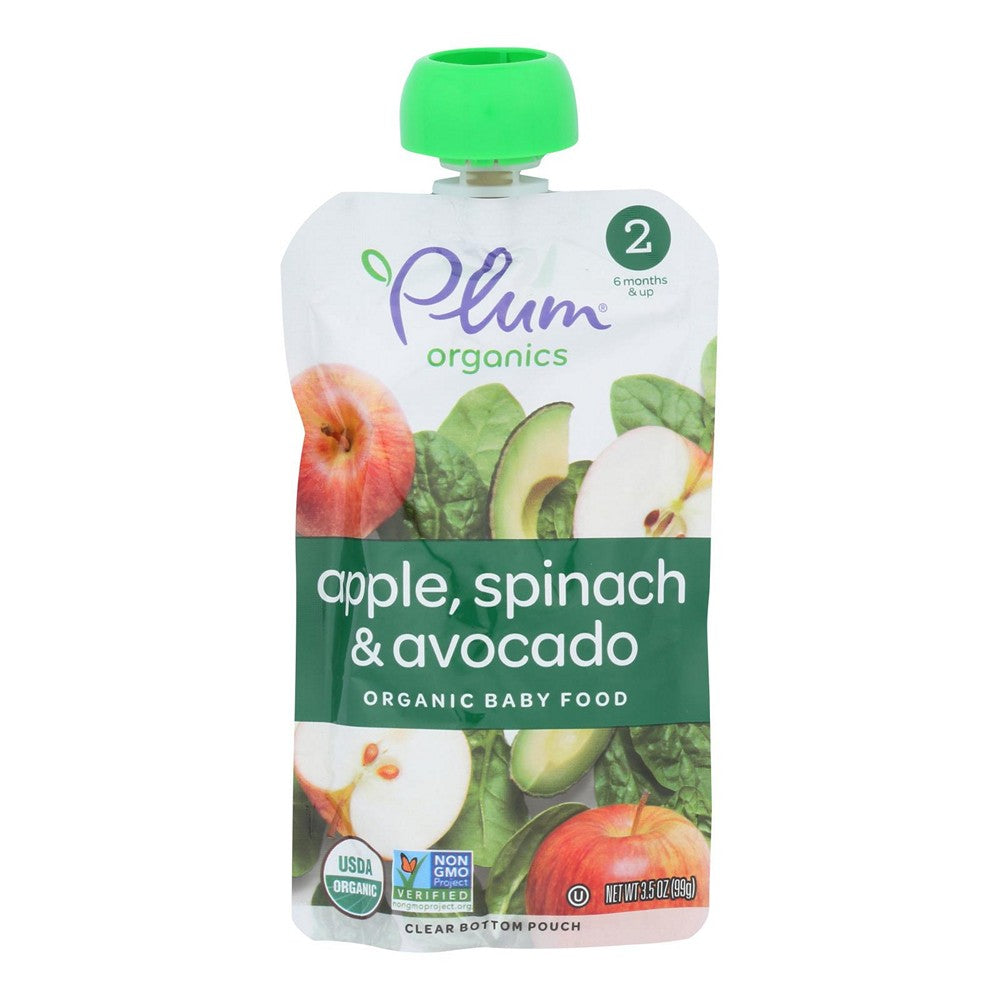 Plum Organics - Stg2 Og2 Apl Spnch Avo - Case of 12-3.5 OZ