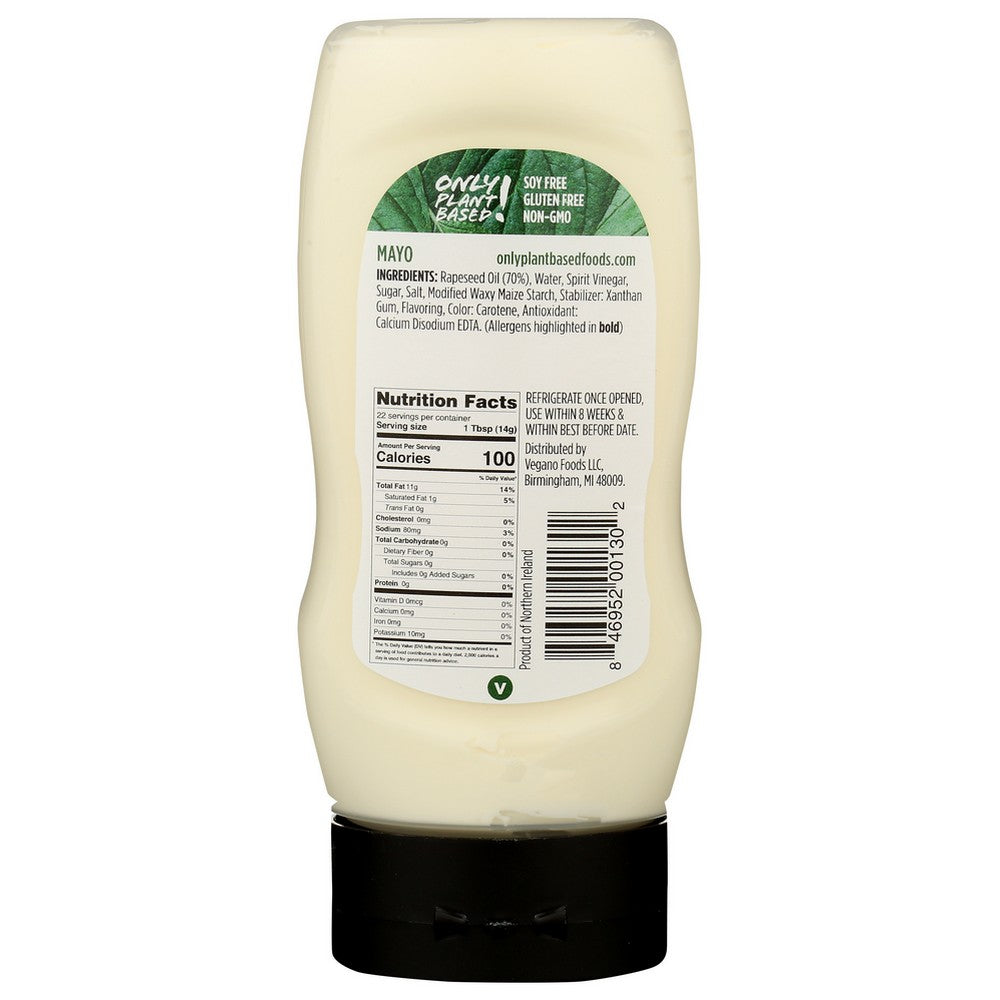 Only Plant Based! 846952001302,  Mayonnaise Orig Plnt Bsd 11 Fluid Ounce,  Case of 8