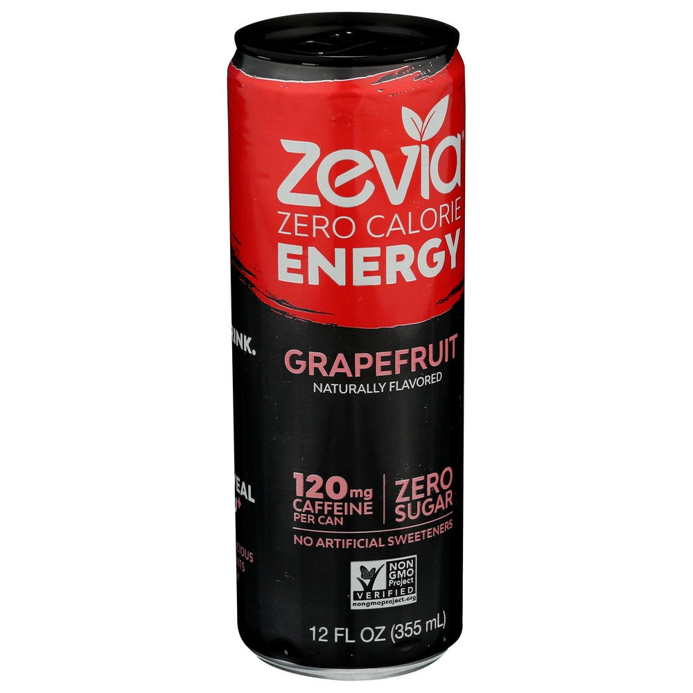 Zevia® 00950-12, Zevia Energy, Grapefruit, 12 Oz.,  Case of 12