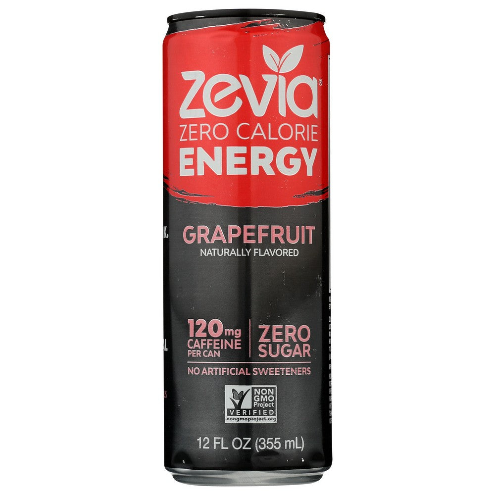 Zevia® 00950-12, Zevia Energy, Grapefruit, 12 Oz.,  Case of 12