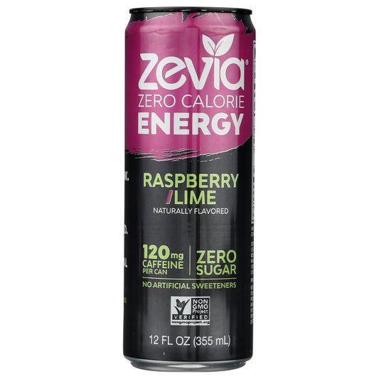 Zevia® 00952-12, Zevia Energy, Raspberry/Lime, 12 Oz.,  Case of 12