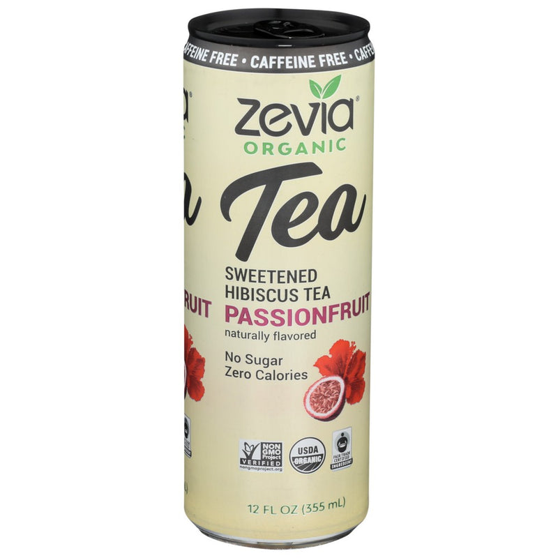 Zevia 00708-12, Hibiscus Tea Passionfruit- Caffeine Free Orangic Tea 12 Fluid Ounce,  Case of 12