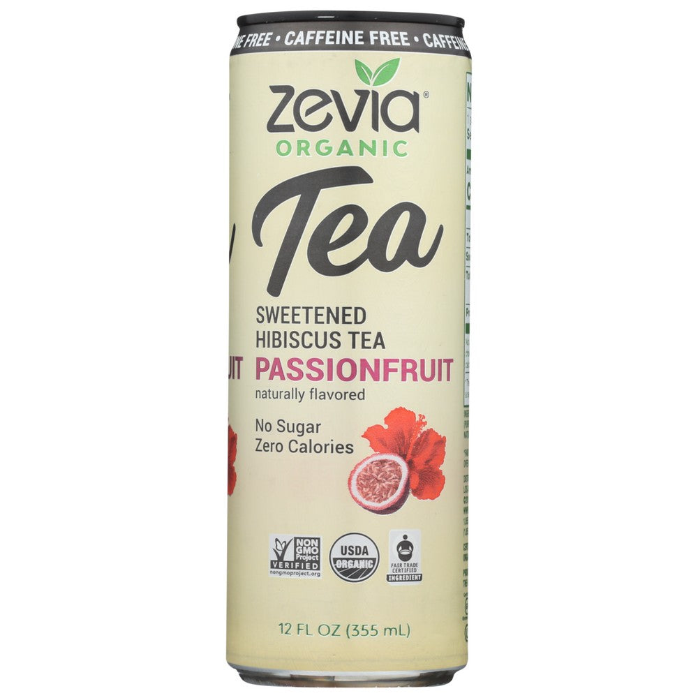 Zevia 00708-12, Hibiscus Tea Passionfruit- Caffeine Free Orangic Tea 12 Fluid Ounce,  Case of 12